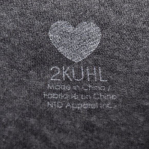 2Kuhl Tea Shirt Women Small Ringer Raglan Grey Tee Novelty Whimsical Casual - Picture 9 of 13